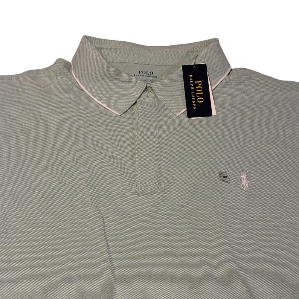 Polo Ralph Lauren Mens Green Polo Shirt Short Sleeve Tipped Collar 3XB